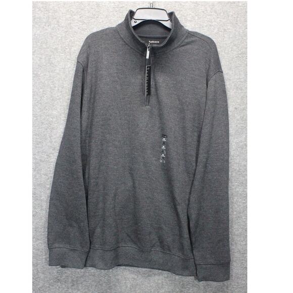 Van Heusen Men’s XL Quarter Zip Pullover Sweater Gray Classic Fit NEW - Picture 1 of 5